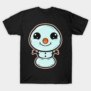 Funny Comic Snowman For Christmas T-Shirt
